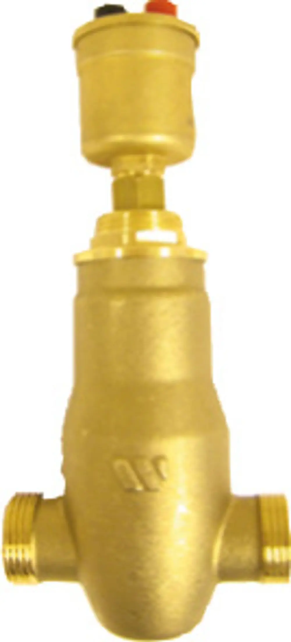 Goldfarbener Großentlüfter mit Anschlussgewinden, geeignet für Solewärmepumpen. Das Produkt ist von Bosch und dient der Druckentlastung in Heizungsanlagen.